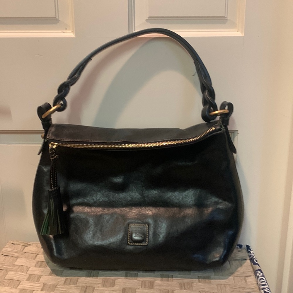 Black leather Dooney and Bourke Shoulder Bag